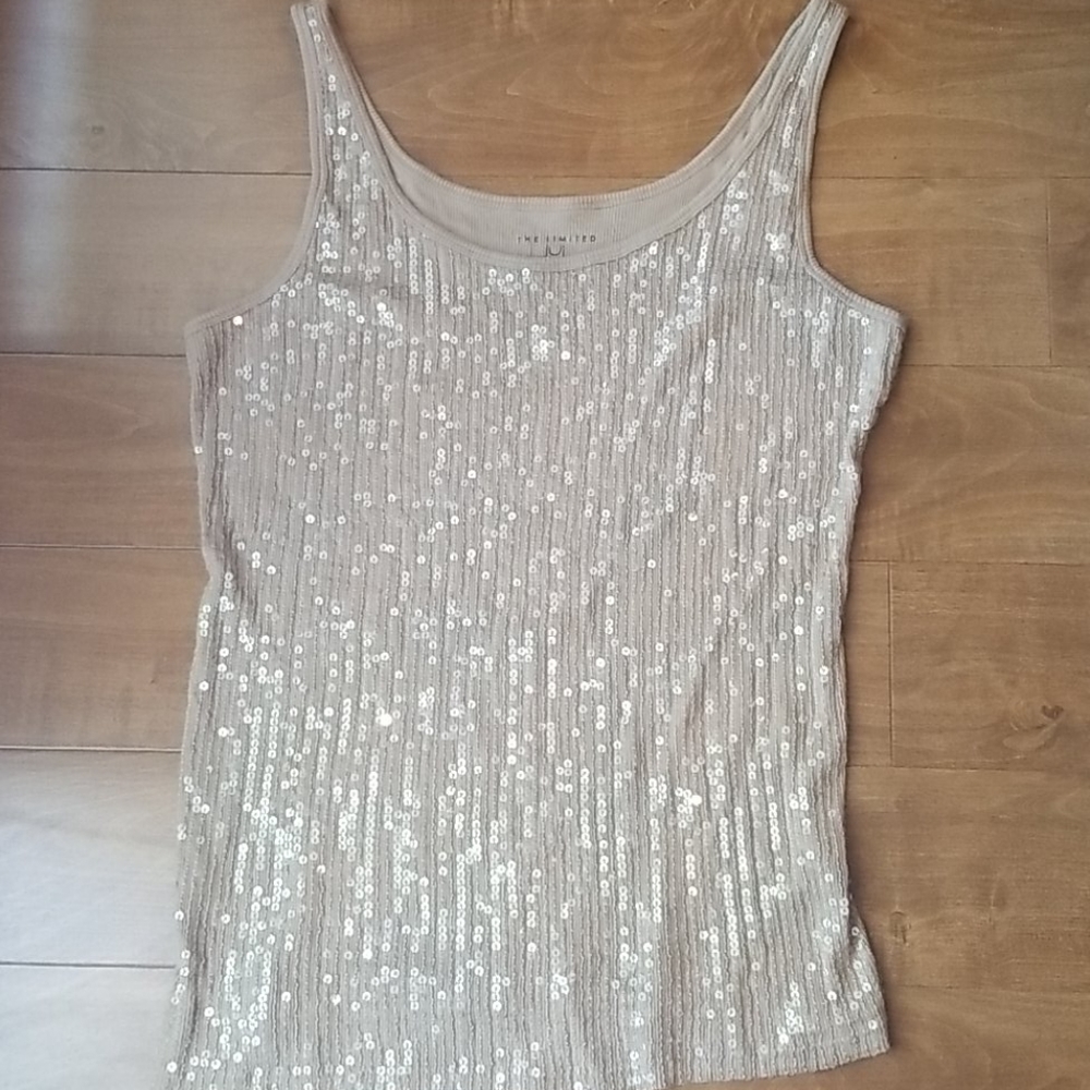 The Limited - Tan sequined tank top